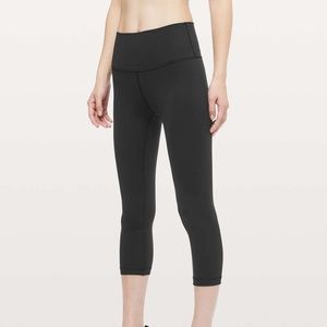 lululemon Wunder Under Crop Hi-Rise Black Luon Size 4